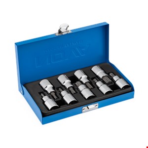 جعبه بکس 1/2 اینچ 9 پارچه آلنی ستاره ای نووا